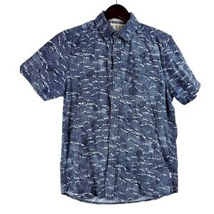 VSTR Premium Mens Modern Nomad Wardrobe Short Sleeve Button‎ Up Shirt Size M